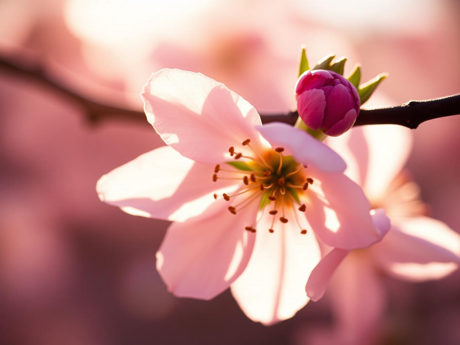 Plum blossom in soft morning light